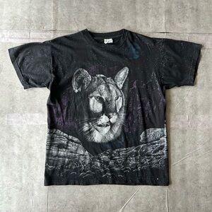 Vintage Mountain Lion AOP Nature T-Shirt